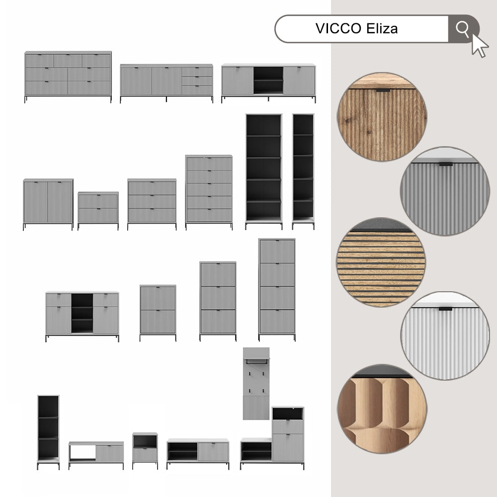 Vicco Appendiabiti da parete Grigio 43 x 120 cm