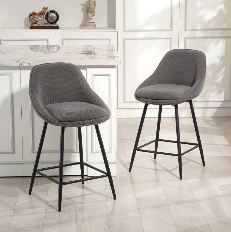 SGABELLI BAR Set da 2 pezzi girevoli H 65 cm grigio in poliestere