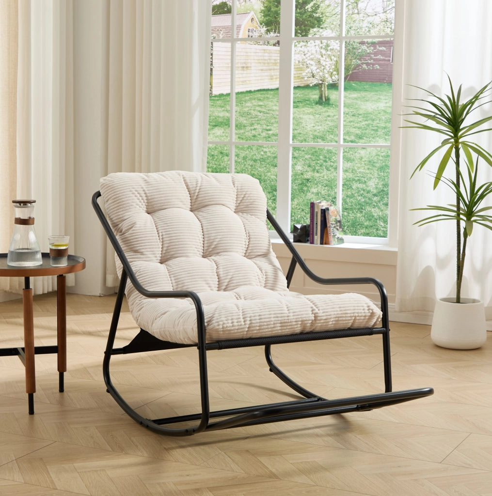 SEDIA A DONDOLO 75x116x82 cm Acciaio Bianco