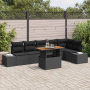 Set Divano da Giardino con archiviazione 7 pcs Nero Poly Rattan 3358711