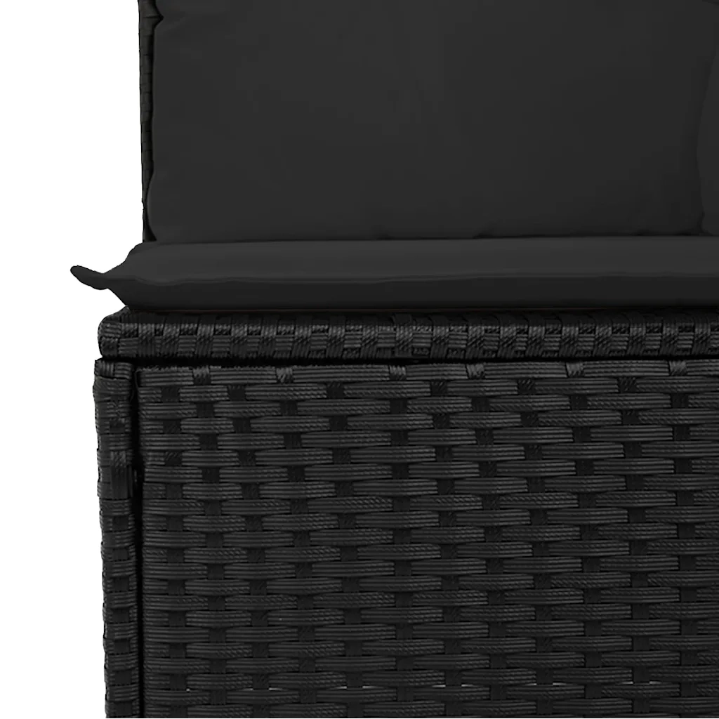 Set Divani da Giardino 11 pz con Cuscini in Polyrattan Nero 3223094