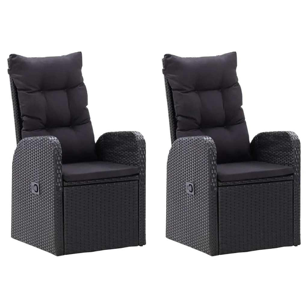 Set da Pranzo da Giardino 9 pz con Cuscini Nero 3099504