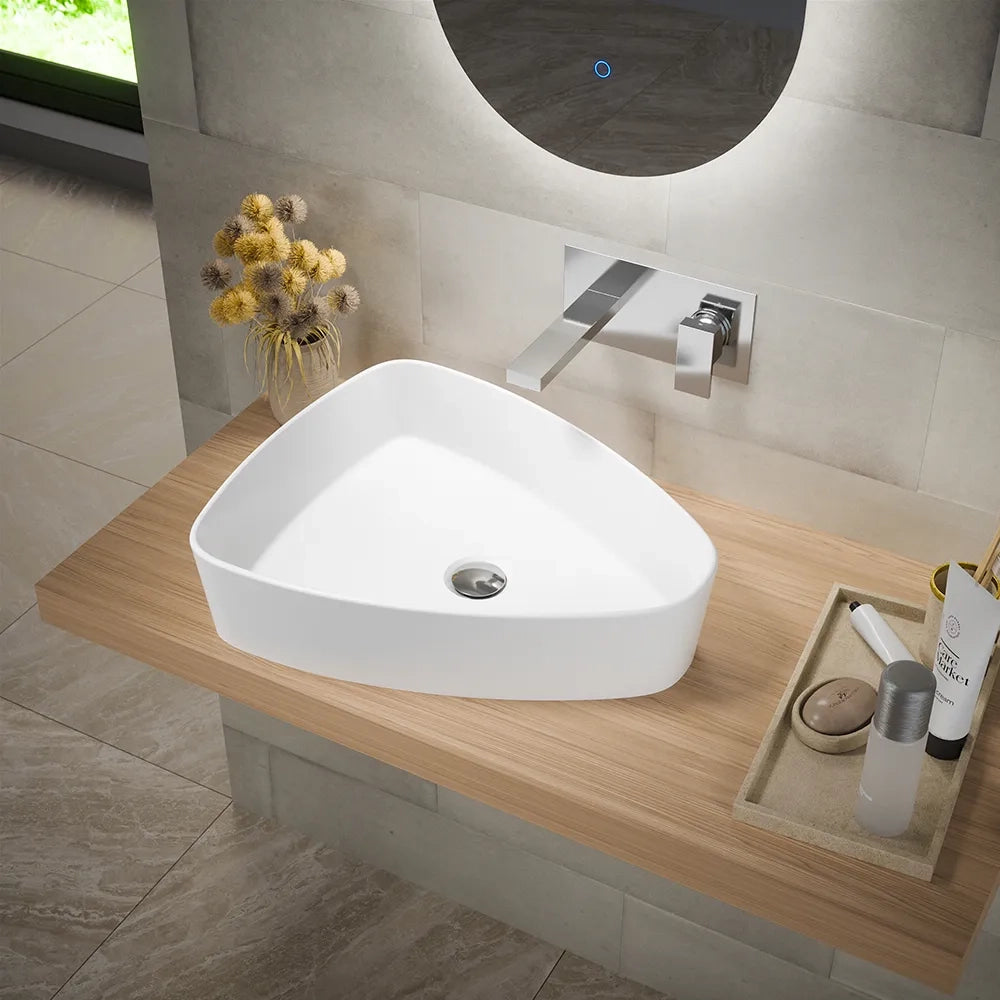 Lavabo da appoggio ovale 50x41x12 cm Bianco