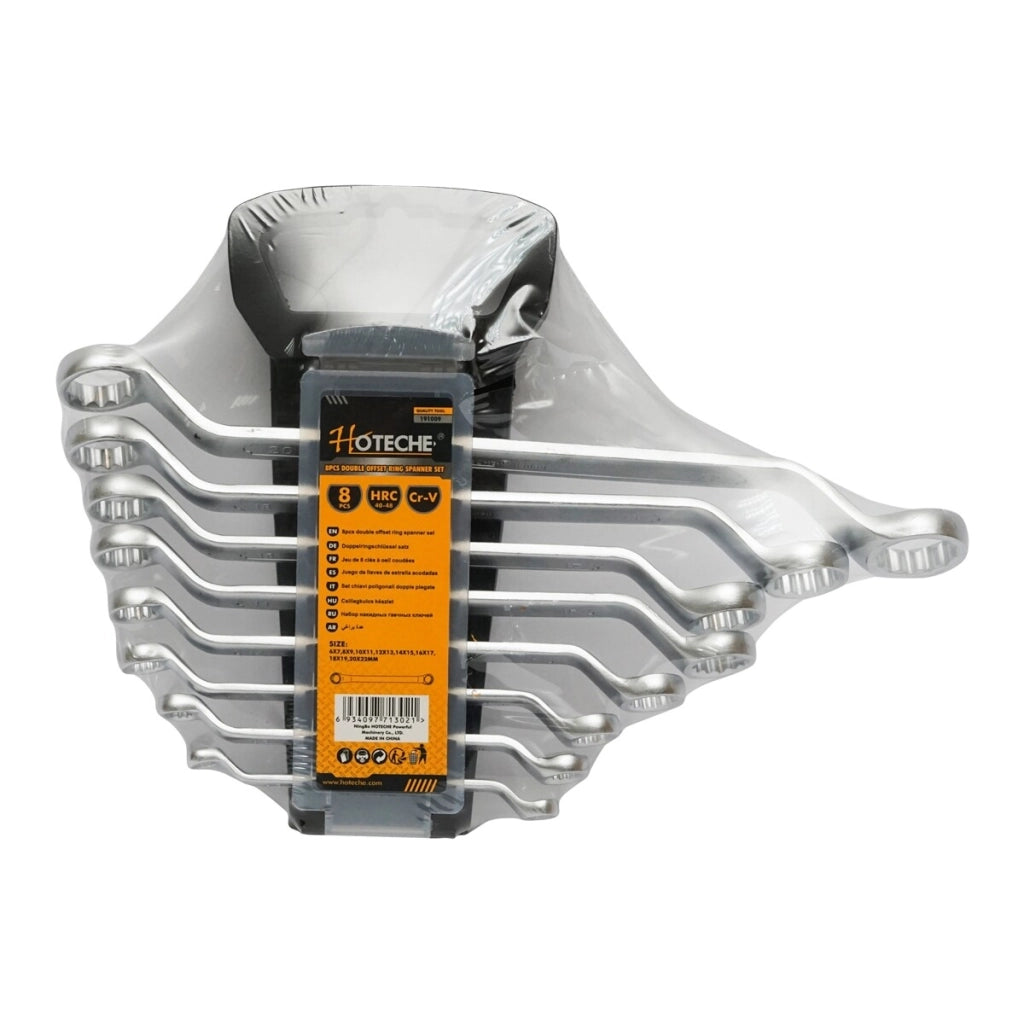 Set chiavi ad anello 8 pezzi 6-22mm Cr-V Hoteche