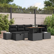 Set Divano da Giardino con cuscino 7 pcs Nero polyrattan 3360055