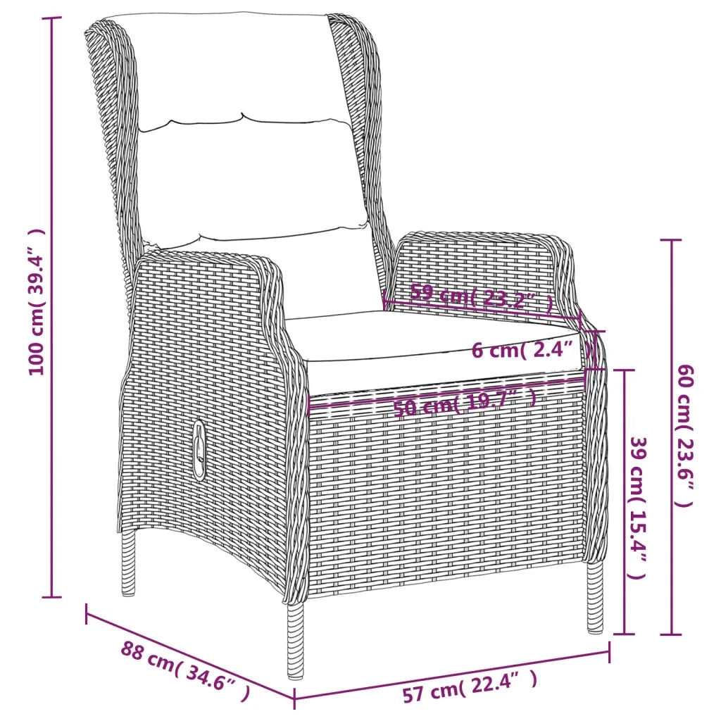 Set da Pranzo da Giardino 9 pz Grigio Chiaro 3099648