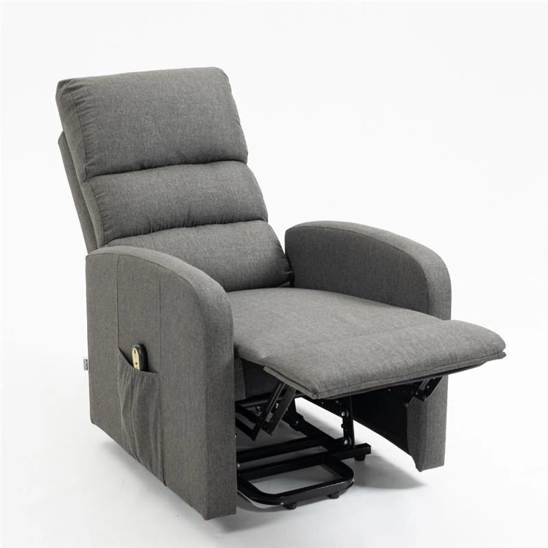 POLTRONA ALZAPERSONA LORENA CON UN MOTORE 1 TELECOMANDO 1 RECLINER ELETTRICO IN TESSUTO GRIGIO PROFONDA 50 CM