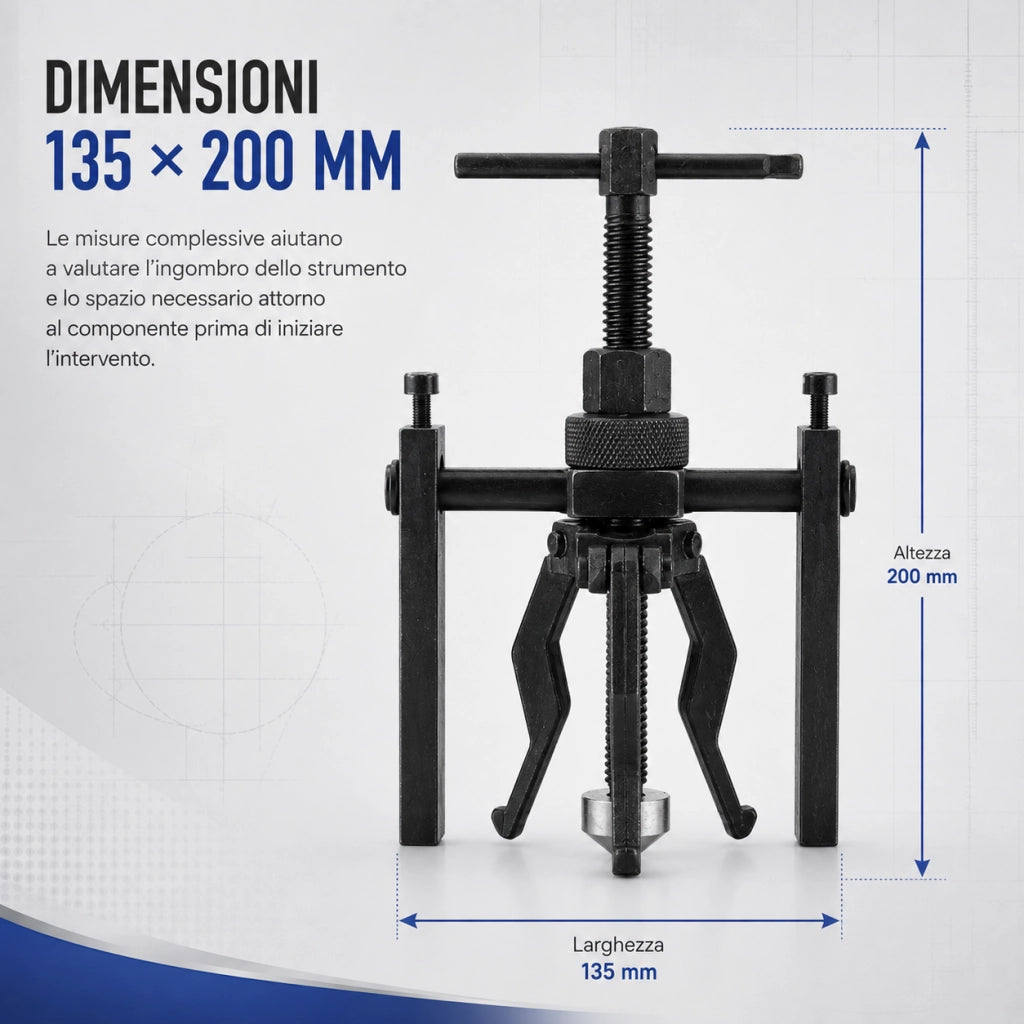 Estrattore Cuscinetti Interni 3 Griffe 1/2"-2" Cr-V 135x200 mm