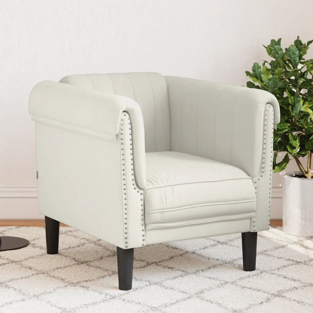 Poltrona Crema in Velluto 372572