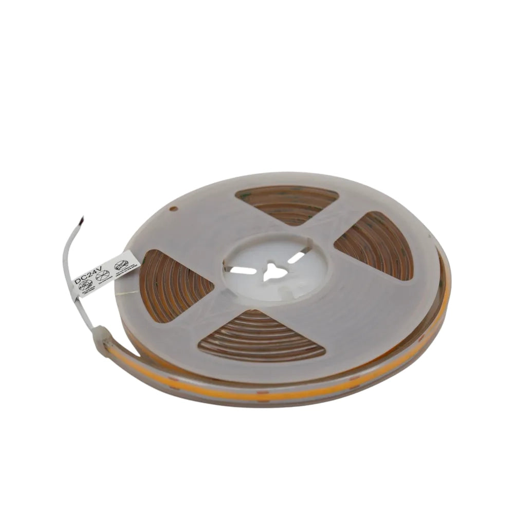 Striscia LED COB 24V 528LED/m 5m tagliabile ogni 4,5cm 15W/m luce naturale 4000K IP67