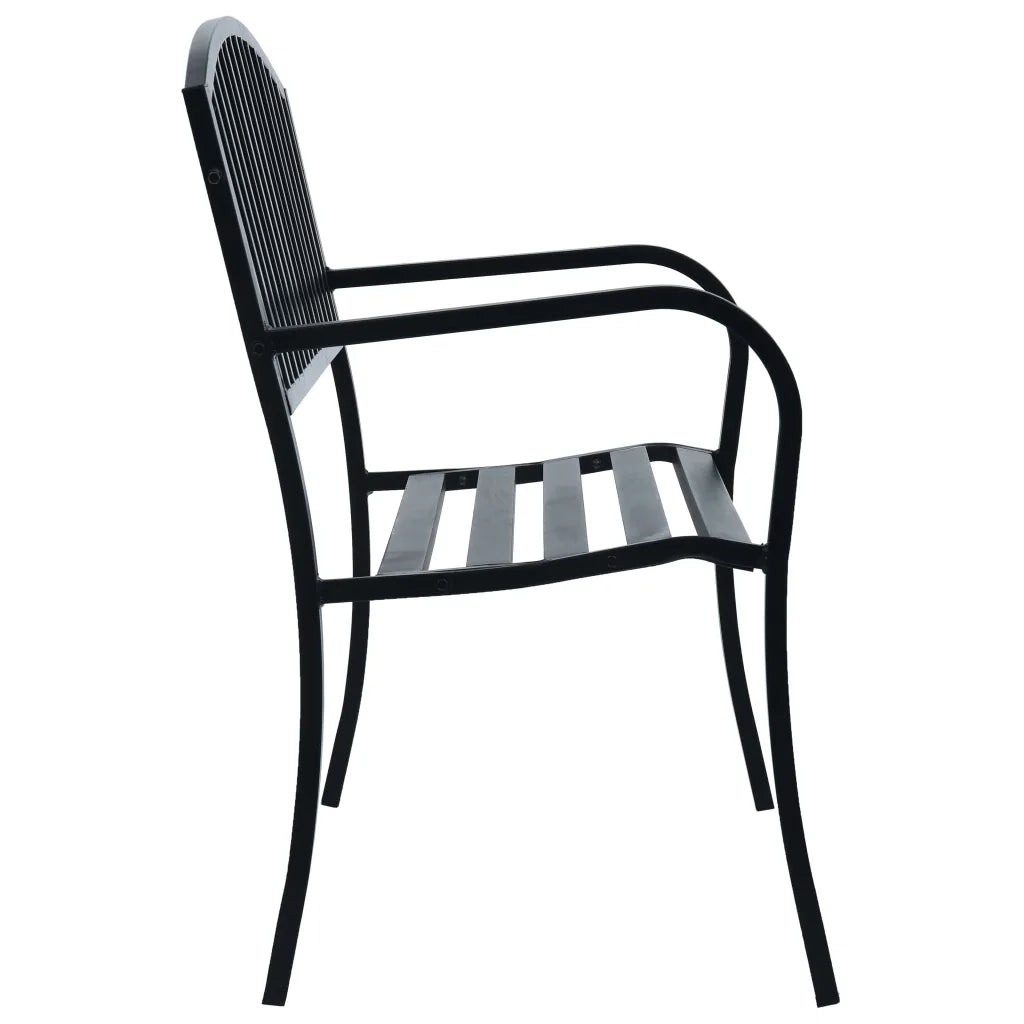 Panca da Giardino Nera 120 cm Acciaio 319580