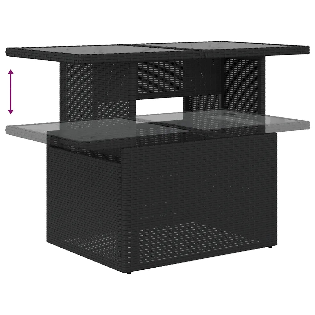 Set Divani da Giardino 9 pz con Cuscini Nero in Polyrattan 3266725