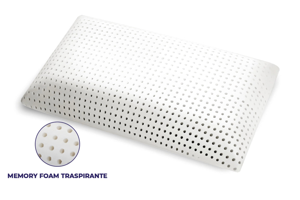 Coppia Cuscini in 100% Memory Foam- Altezza 15 cm – Traspirante Anallergico indeformabile