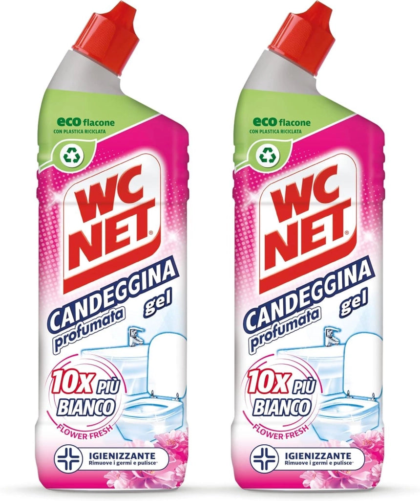 WC NET SET 2 CONFEZIONI GEL CANDEGGINA PROFUMATA 700 ML L'UNA