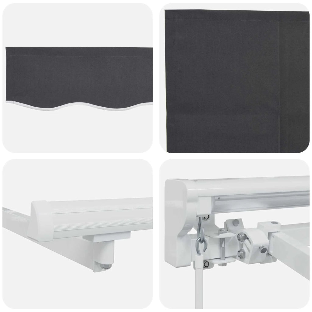 Tenda retrattile manuale Antracite 4 × 3,5 m 3420271