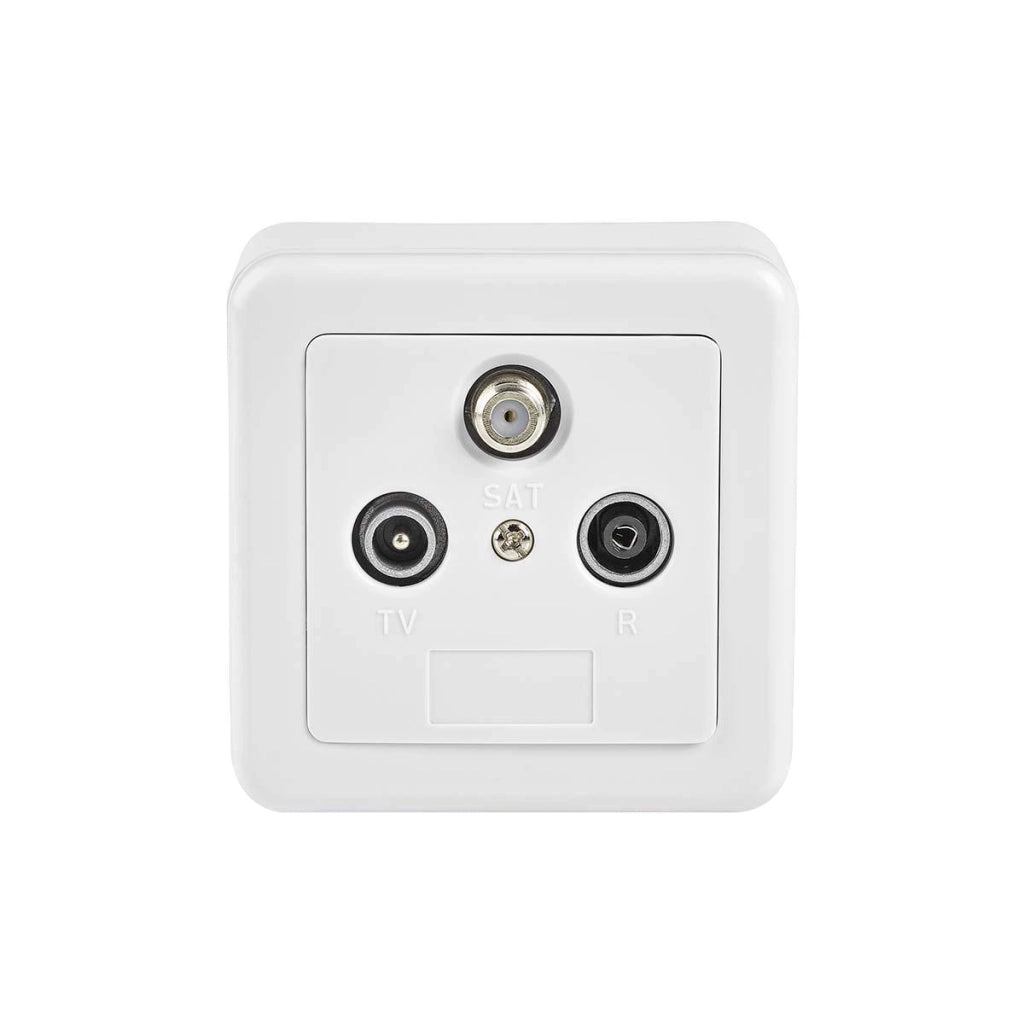 Presa a Muro per Antenna Coassiale TV / FM / Satellitare Bianco / Argento Nedis