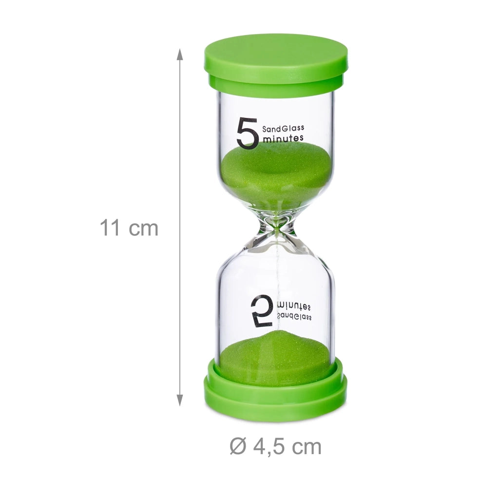 Set di 6 clessidre educative pratiche da 1 a 30 minuti per la gestione del tempo in plastica multicolore 13_0013443