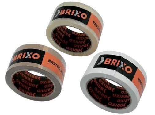 36 PZ NASTRO IMBALLO BRIXO PPL AVANA - TRASPARENTE - BIANCO
