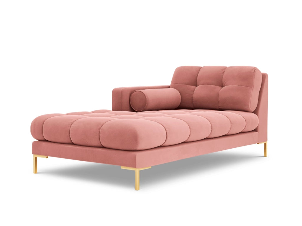 Cosmopolitan Design - Chaise longue sinistra "Bali" in velluto rosa 