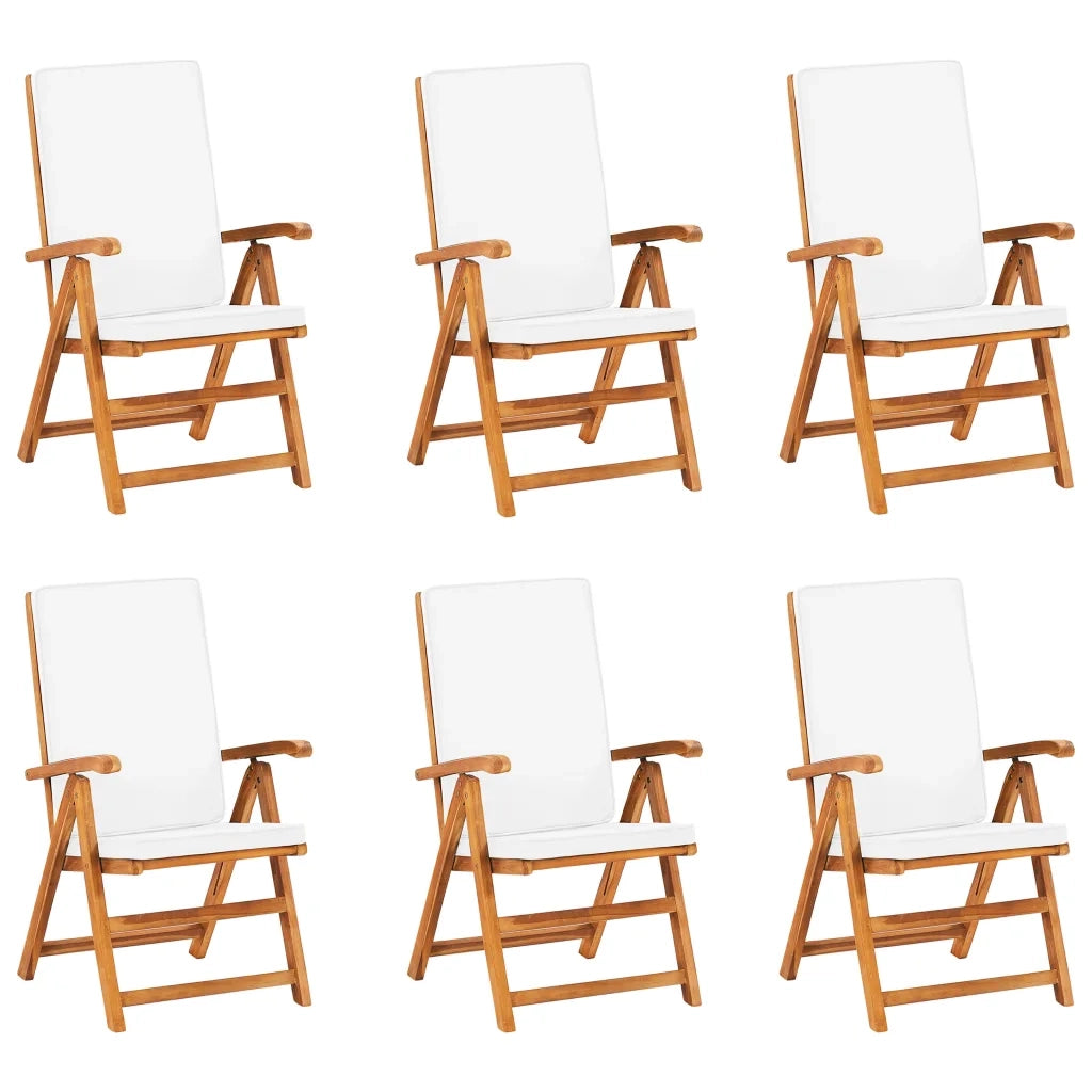 Set da Pranzo da Giardino 7 pz con Cuscini in Legno di Teak