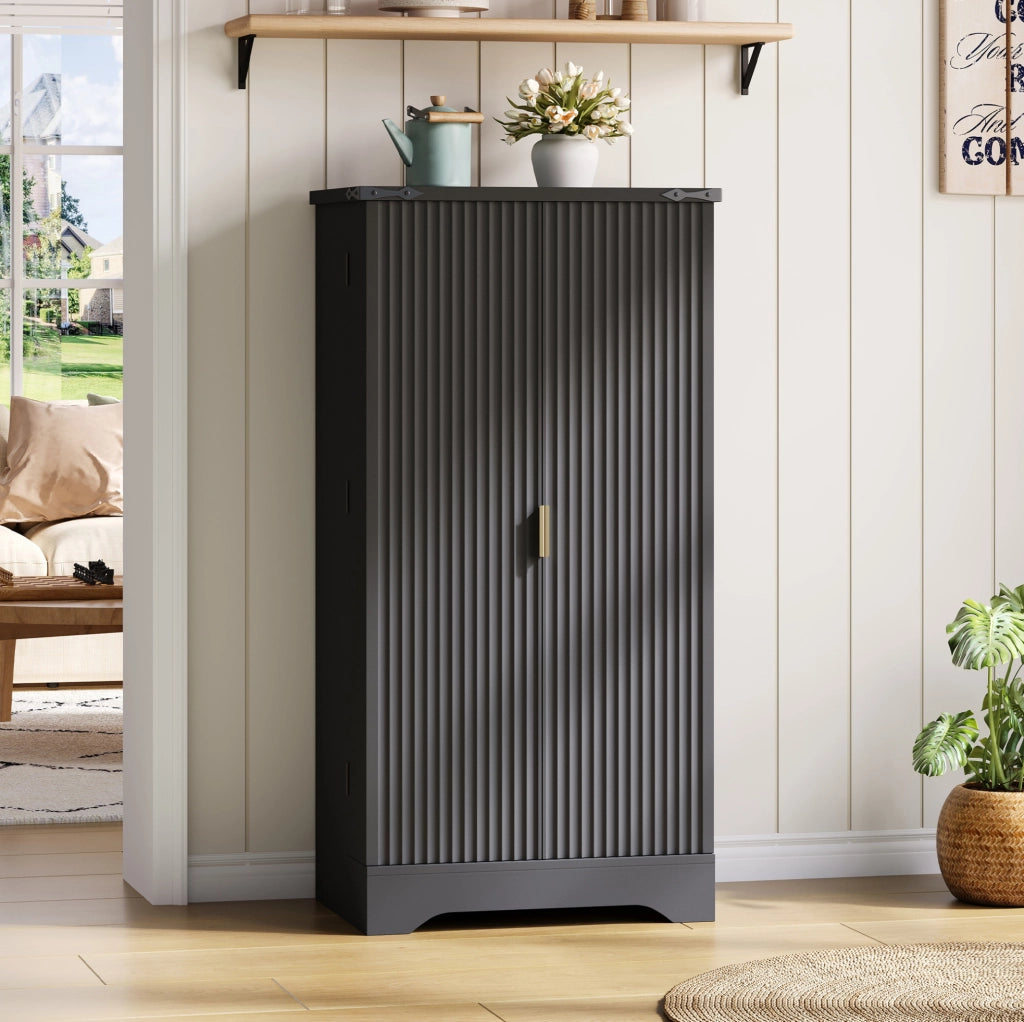 Credenza alta con luce LED sensore; 120x60;5x40 cm; MDF; nero