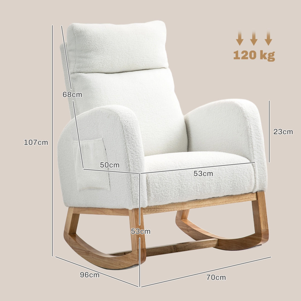 Poltrona Relax Dondolo ¨C Minimal ¨C Tessuto Cremewei? 100x80x100
