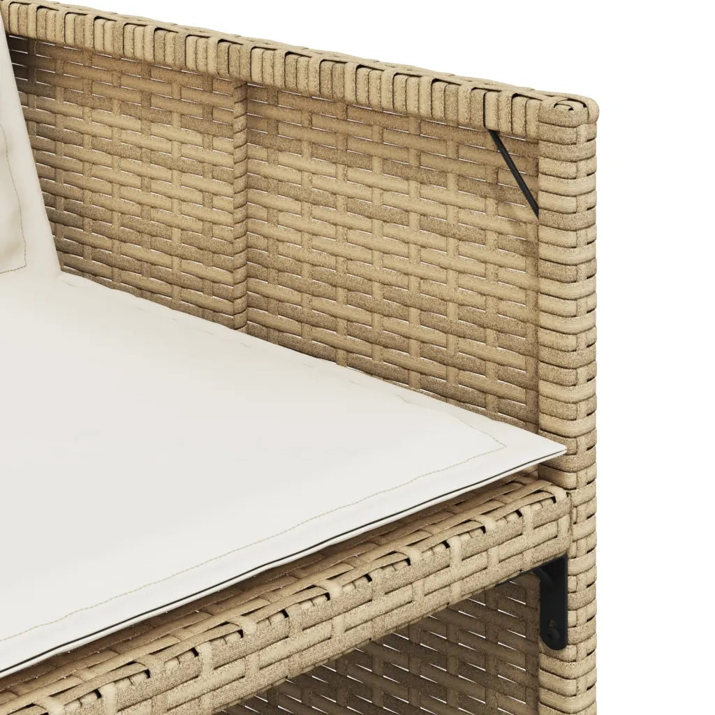 Set da Pranzo da Giardino 9 pz con Cuscini Beige in Polyrattan 3277695