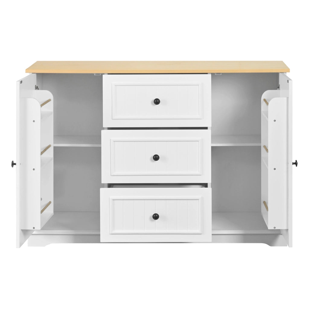 Credenza con 3 Cassetti e Ante ¨C Xylo ¨C Bianco, Legno