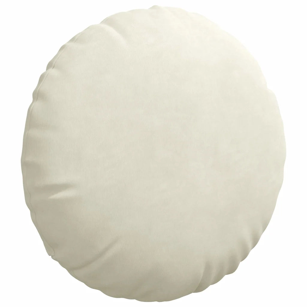 Cuscini per Seduta 2 pcs Crema Ø 40 x 13 cm Velluto 42014146