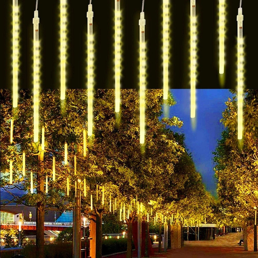 Trade Shop - Luci Di Natale Da Esterno Natalizie Led Effetto Pioggia Stella Cadente Meteoriti -