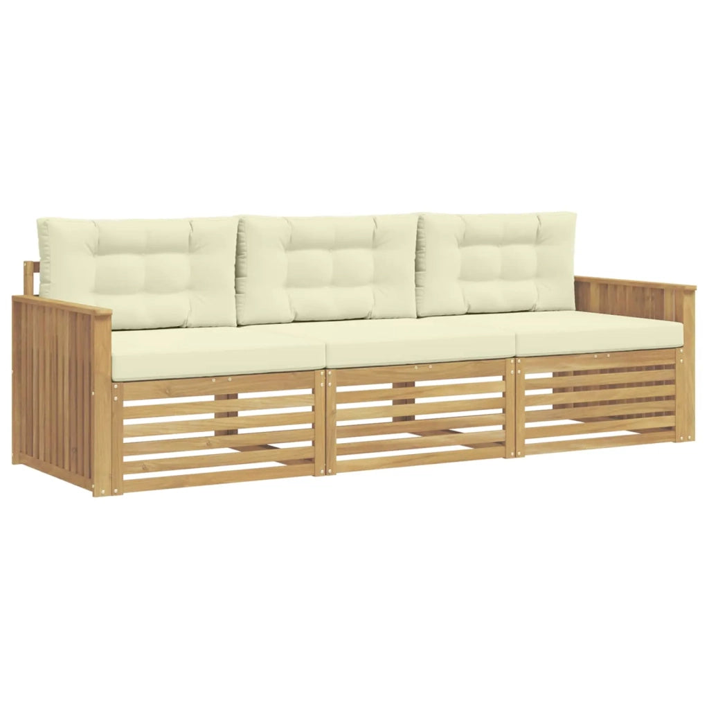 Set di divani da esterno 3 pz Bianco e Crema 3389960