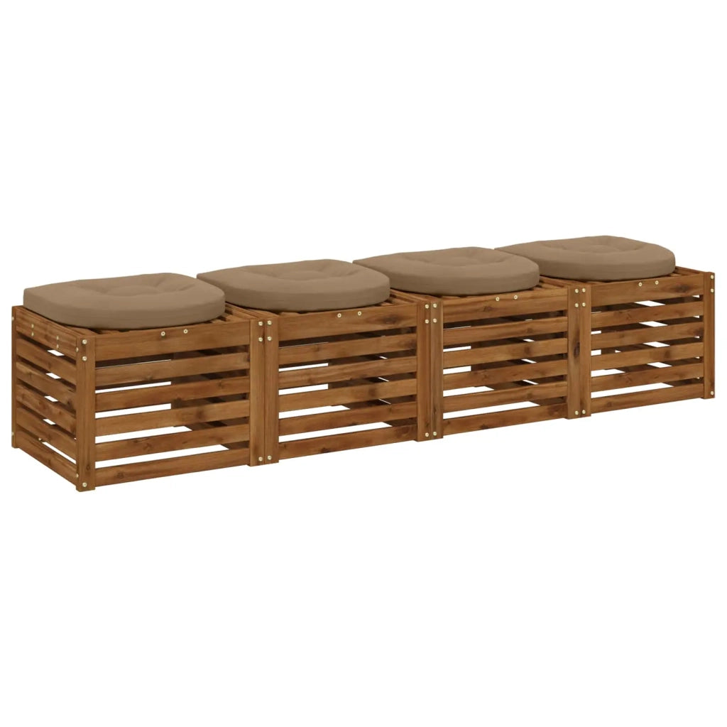 Cuscini per Sedia in 4 Pezzi 4 pz 100% Poliestere Tortora 945336