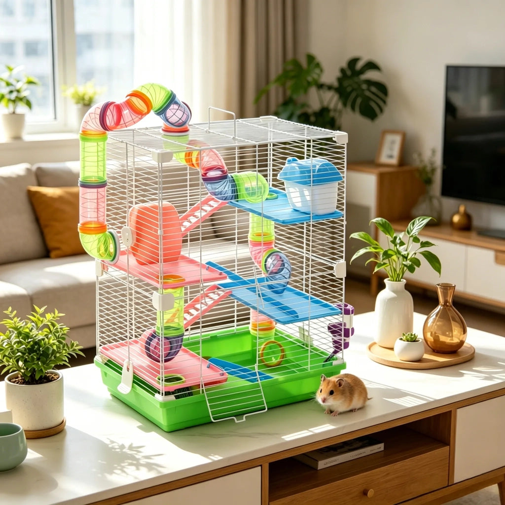 Gabbia per criceti e gerbilli, habitat verticale a 5 livelli per piccoli animali