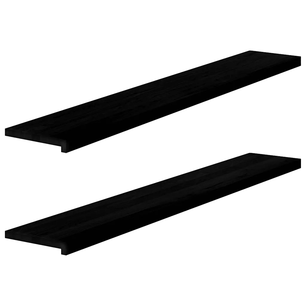 Davanzali 2 pz Marrone-nero 160x30x2 cm Legno Massello Rovere 4009196