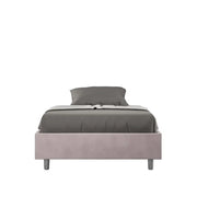 Letto una piazza e mezza contenitore imbottito 120x200 microfibra glicine Azelia