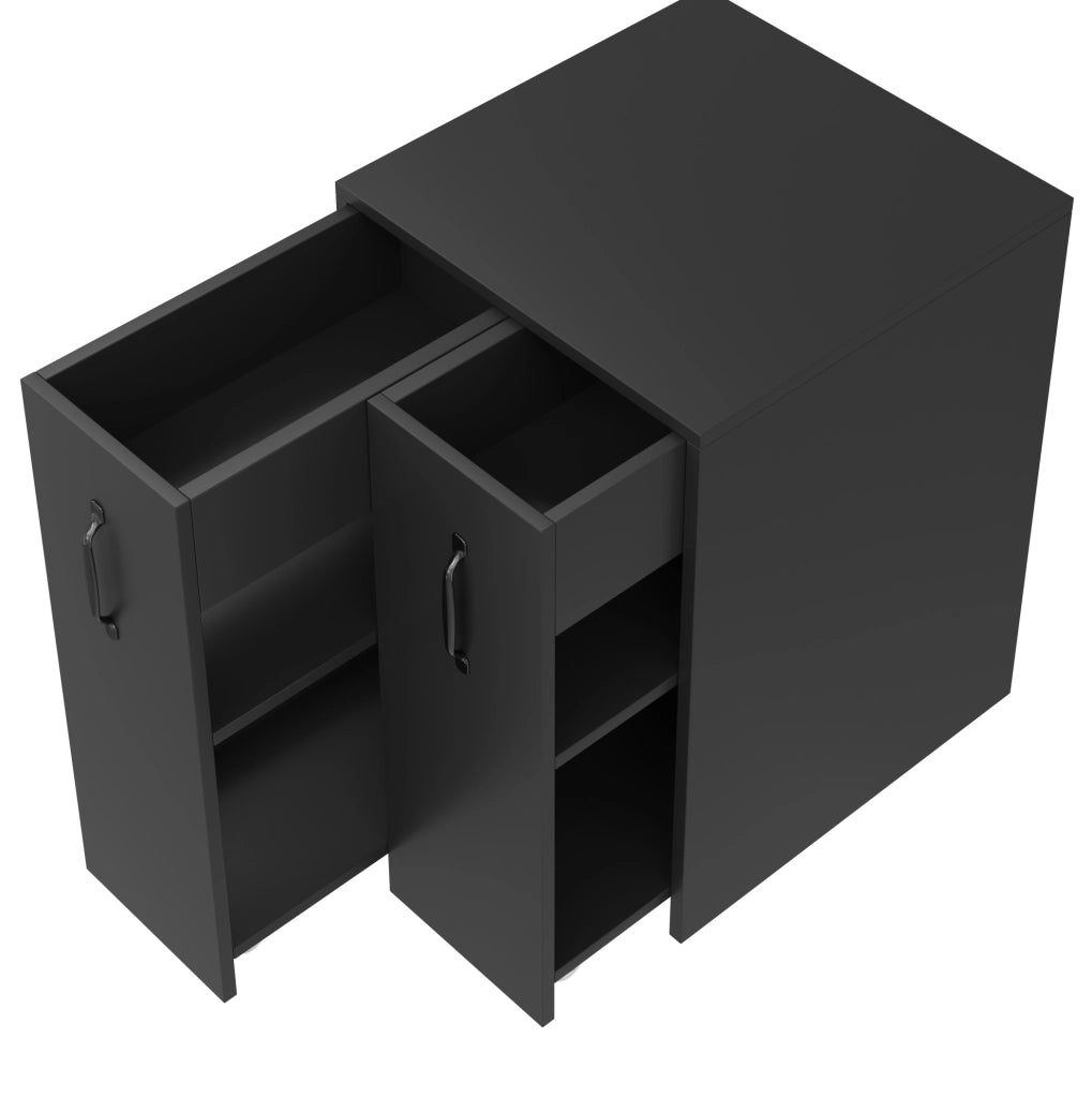 Libreria mobile con ruote; moduli reversibili; 52x50x75 cm; nero
