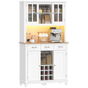 Buffet illuminato a LED con vetrine, 4 ante e cassetti ¨C Minimal ¨C bianco