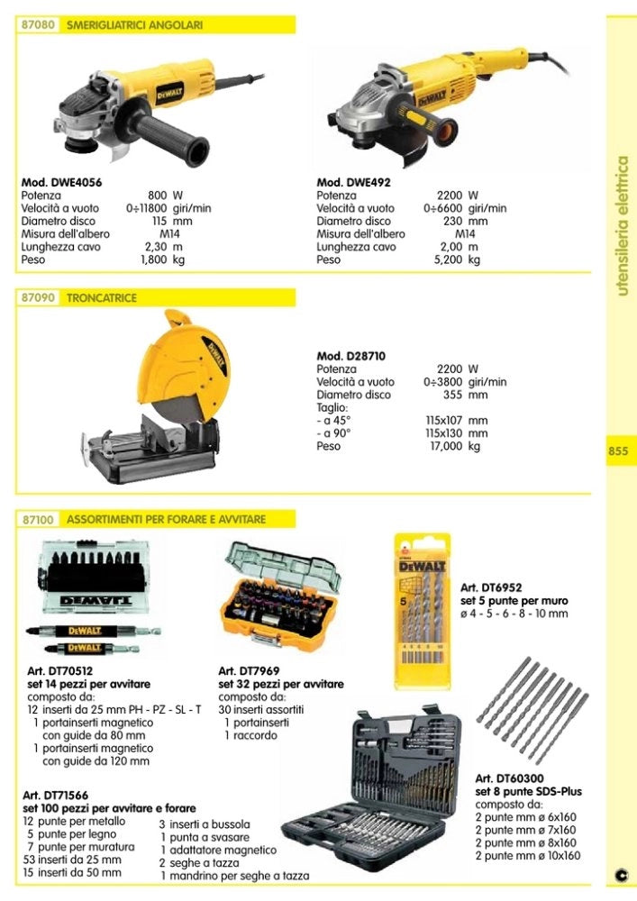 1pz dewalt set 5 punte per muro mod. dt6952 cod:ferx.82847