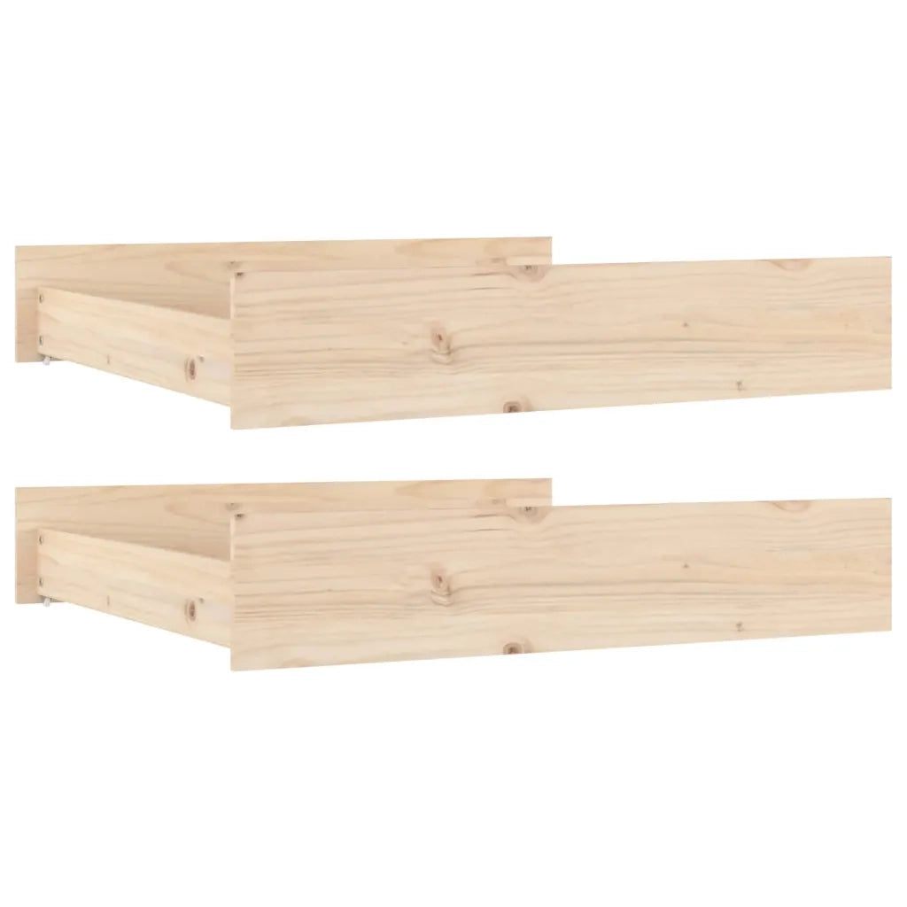 Cassettoni da Letto 2 pz in Legno Massello di Pino 814979