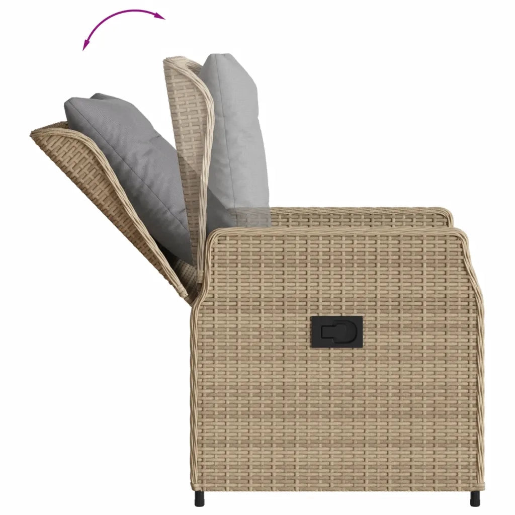 Set da Pranzo da Giardino 7 pz con Cuscini Beige in Polyrattan 3262787