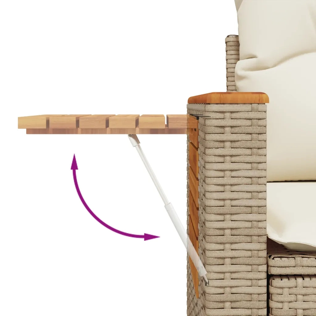 Set Divano da Giardino 6 pz con Cuscini Beige in Polyrattan 3227017