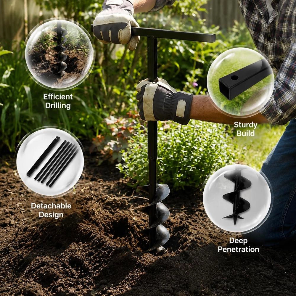 Earth Auger With Handle, 200 Mm Extension Tube, 13 M