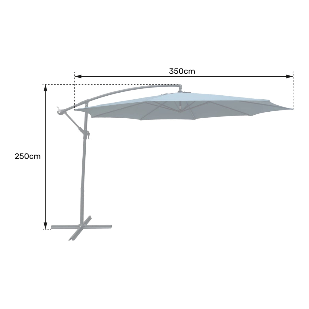 OAHUOmbrellone rotondo diametro 3,50m grigio