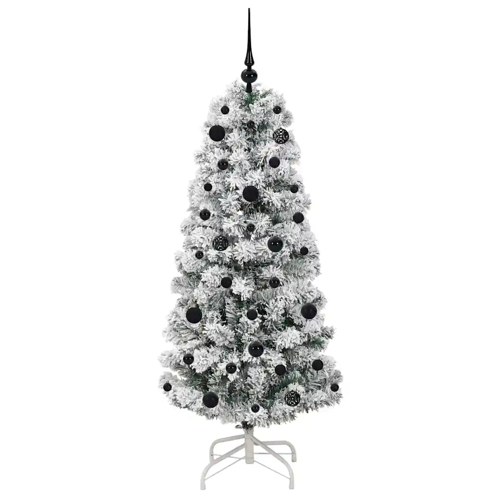 Albero di Natale Artificiale con Rami Pieghevoli Verde e Bianco 3395587
