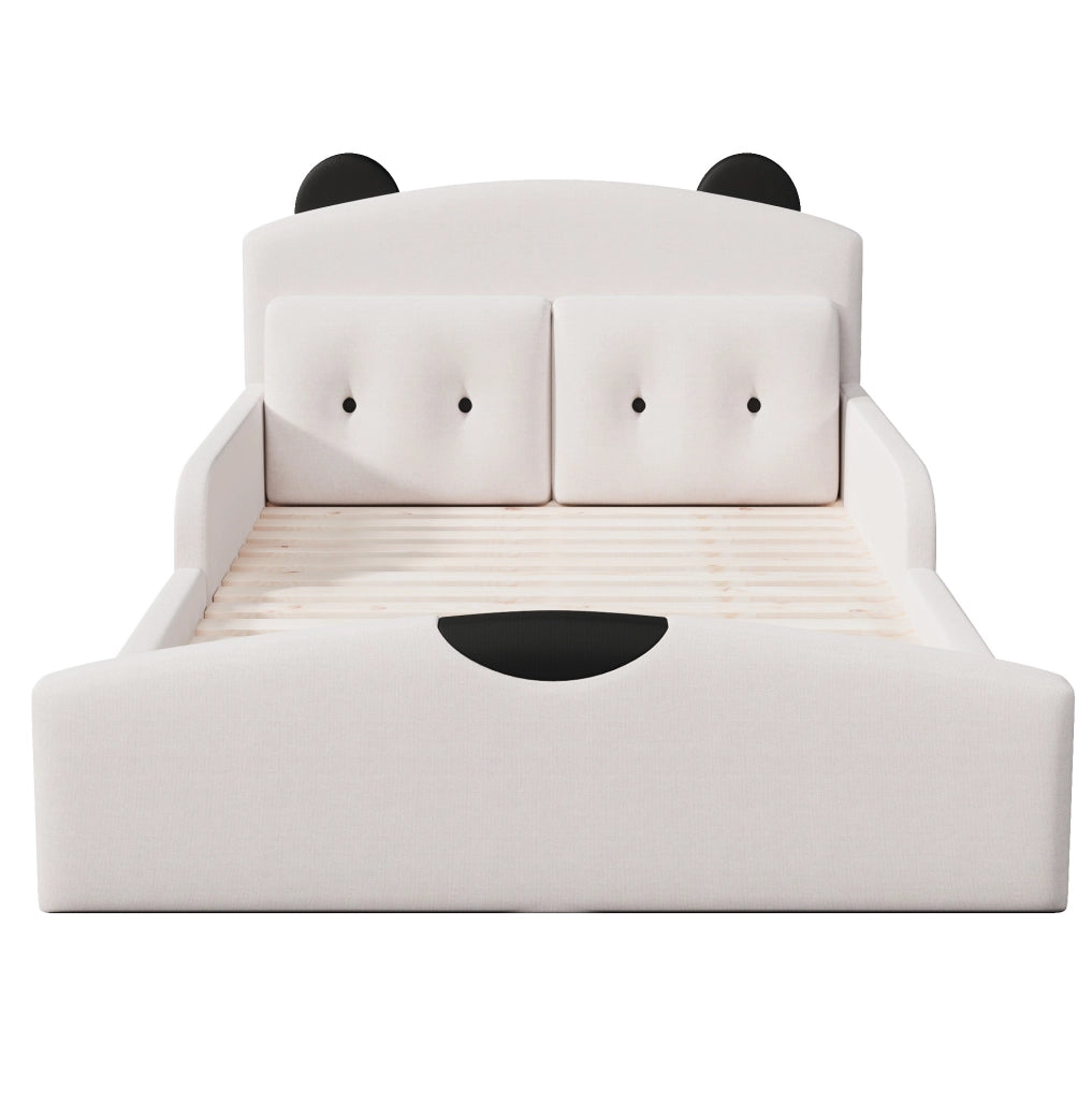 Letto imbottito 140x200 cm con testiera Orso bianco