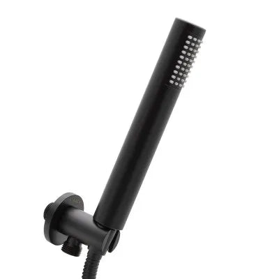 Set doccia nero opaco completo di soffione tondo 20 cm, kit doccetta e miscelatore