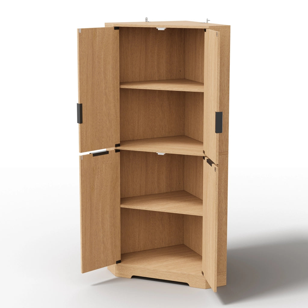 Armadio angolare ¨C Minimal ¨C Bianco legno 4 ante ripiani regolabili 60x60x172 cm