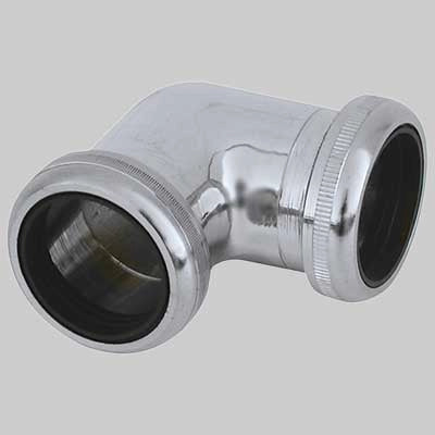 RACCORDO 90  ° CROMATO CON DUE GHIERE  11/4 32x32     MADE IN ITALY