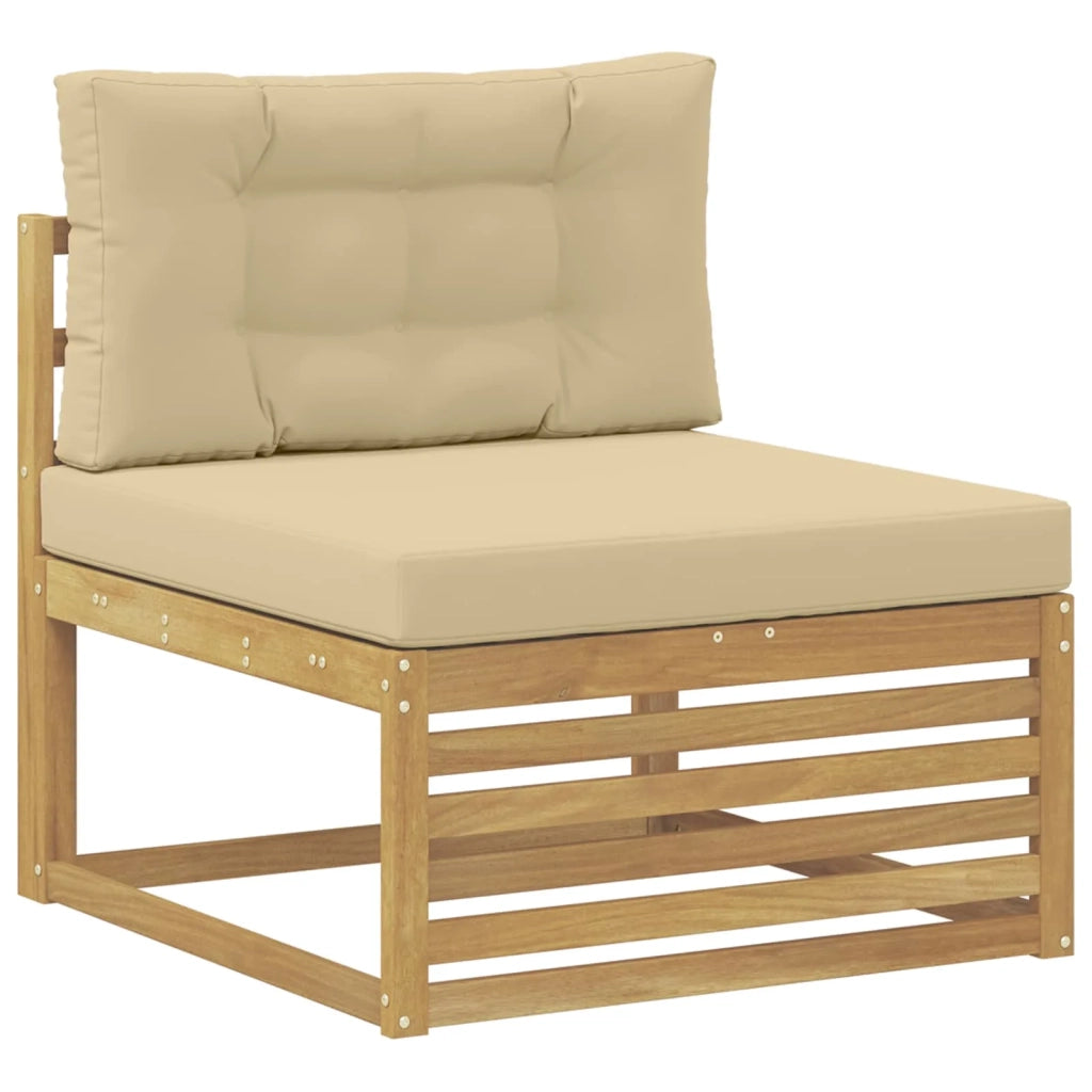 Set di divani da esterno 4 pz Bianco e Beige 3390283