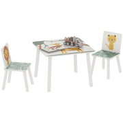 Cameretta per Bambini con Tavolo e 2 Sedie ¨C Minimal ¨C Verde, 3-8 Anni